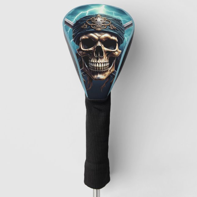 Pirate Skull mit Schwerter Golf Head Cover Headcover (Vorderseite)
