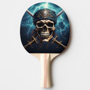Pirate Skull mit Schwertern Ping Pong Paddle Tischtennis Schläger