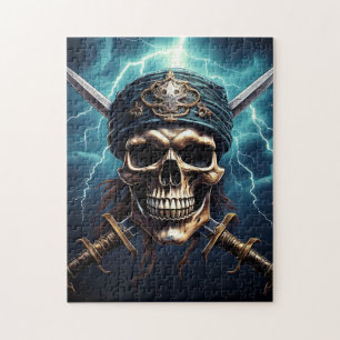 Pirate Skull mit Schwertern Puzzle