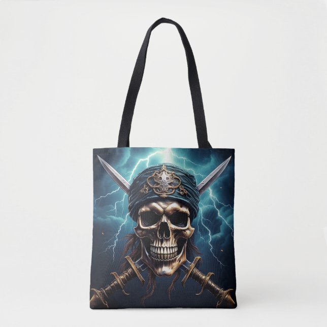 Pirate Skull mit Schwertern Tasche (Vorderseite)