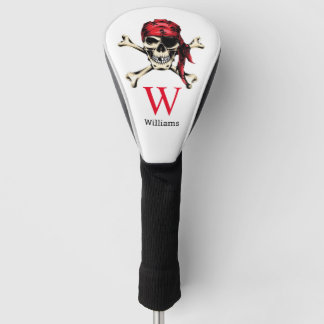 Pirate Skull Monogram Golf Headcover