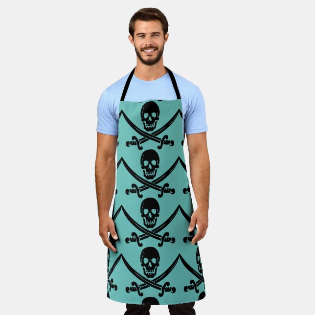 PIRATE SKULL N CROSSBONES KÜCHE GRILLOUT SCHÜRZE (Getragen)