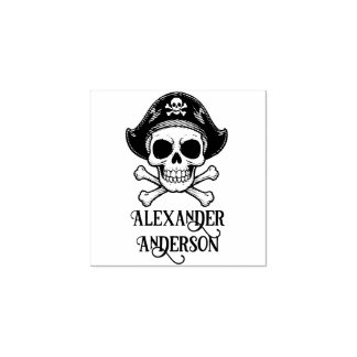 Pirate Skull Personalize Gummistempel