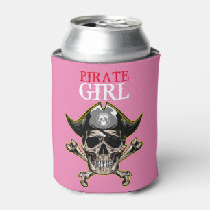 PIRATE SKULL PINK GIRL KANN COOLER DOSENKÜHLER