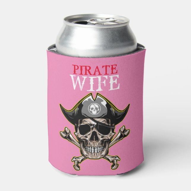PIRATE SKULL PINK MAMA DOSENKÜHLER (Kanne Vorderseite)