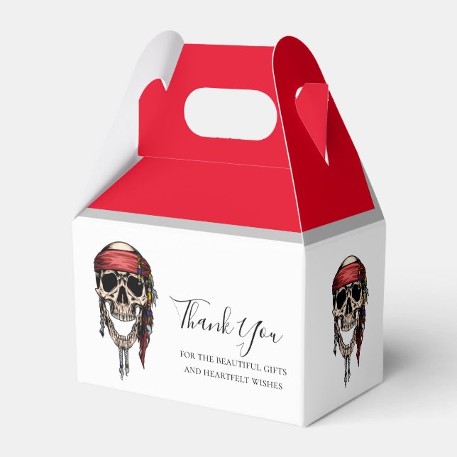 Pirate Skull Red Piratenflagge Fevor Box Geschenkschachtel (Vorderseite)