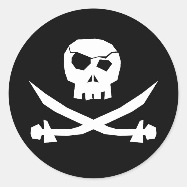 Pirate Skull Runder Aufkleber (Vorderseite)
