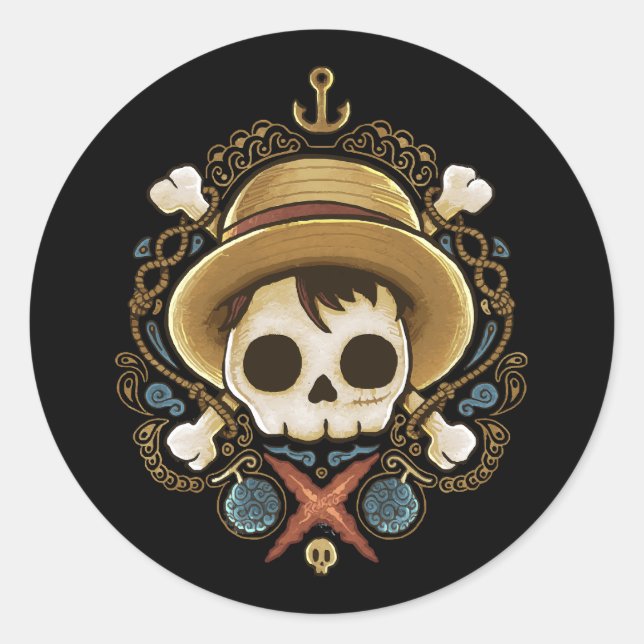 Pirate Skull Runder Aufkleber (Vorderseite)