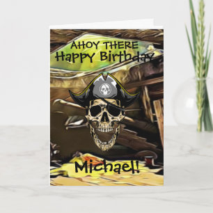 Pirate Skull Ship Kanone Card Karte