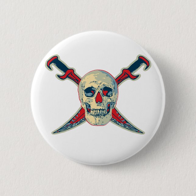 Pirate (Skull) - Standard, 2¼ Zoll Rundtaste  Button (Vorderseite)