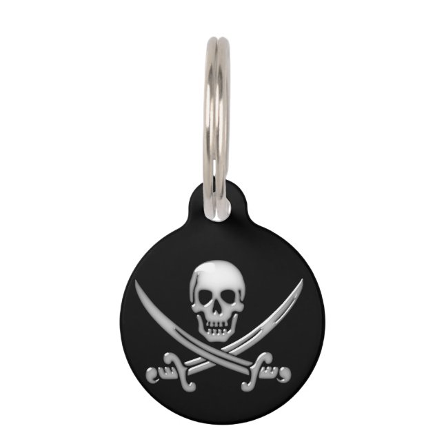 Pirate Skull & Sword Crossbones Tiermarke (Vorderseite)