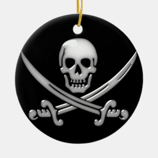 Pirate Skull & Sword Crossbones (TLAPD) Keramik Ornament (Vorne)