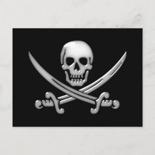 Pirate Skull & Sword Crossbones (TLAPD) Postkarte