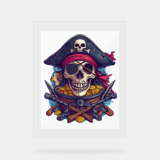 Pirate Skull Treasure Acrylschild (Vorderseite)