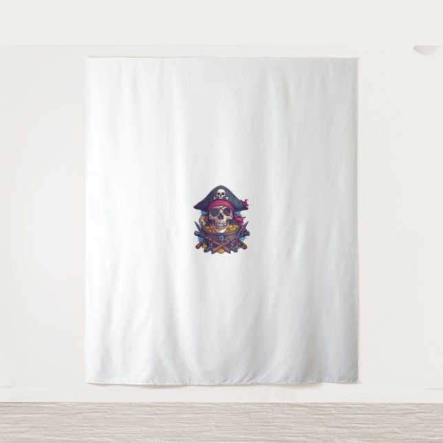 Pirate Skull Treasure Wandteppich (Vorderseite)