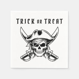 Pirate Skull Trick Or Treat Halloween Serviette