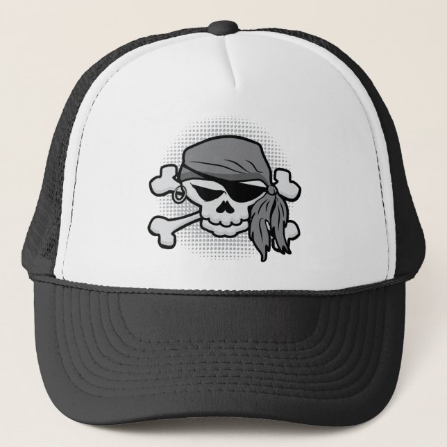 Pirate Skull Truckerkappe (Vorderseite)