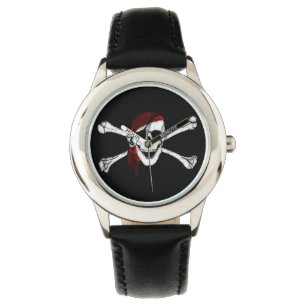 Pirate Skull und Crossbones Armbanduhr