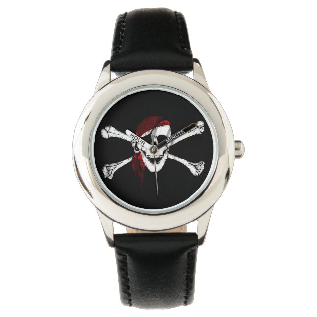 Pirate Skull und Crossbones Armbanduhr (Vorderseite)