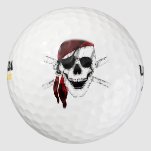 Pirate Skull und Crossbones Golfball