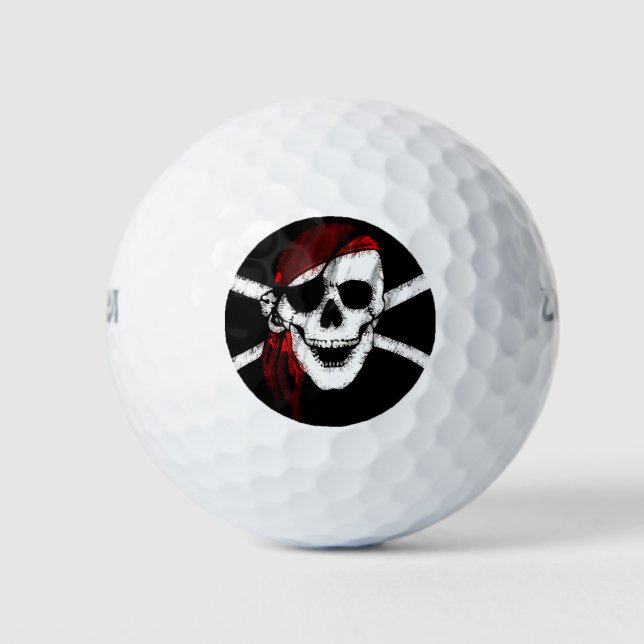 Pirate Skull und Crossbones Golfball (Vorderseite)