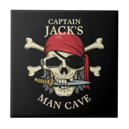 Pirate Skull und Crossbones Man Cave Fliese