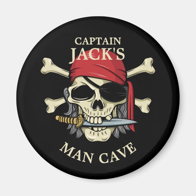 Pirate Skull und Crossbones Man Cave Magnet (Vorne)