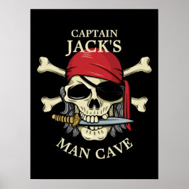 Pirate Skull und Crossbones Man Cave Poster