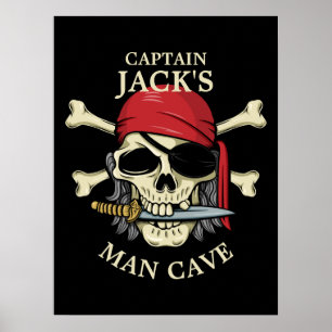 Pirate Skull und Crossbones Man Cave Poster