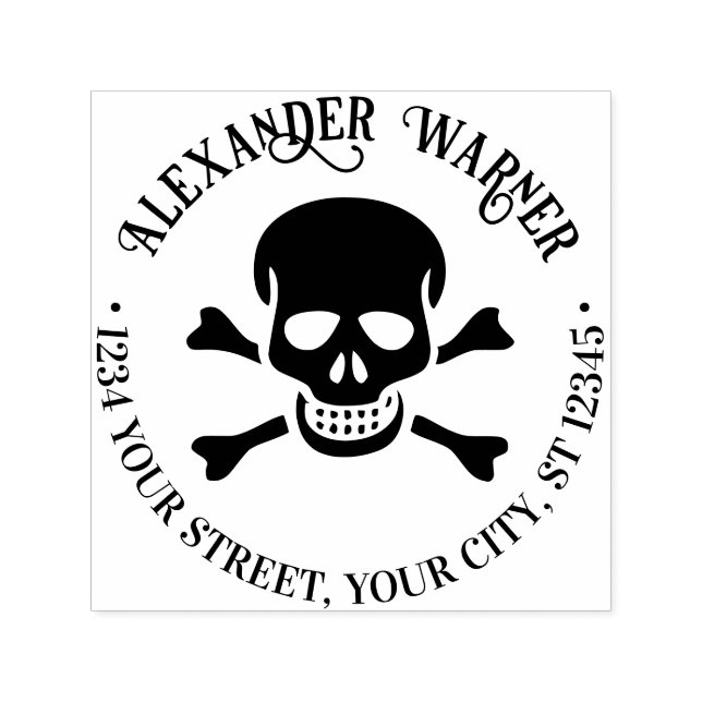 Pirate Skull und Crossbones Name Rücksendeadresse Permastempel (Design)