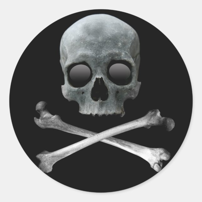 Pirate Skull und Crossbones Runder Aufkleber (Vorderseite)