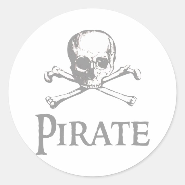 Pirate Skull und Crossbones Runder Aufkleber (Vorderseite)