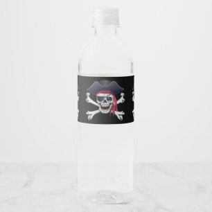 Pirate Skull Wasserflaschenetikett
