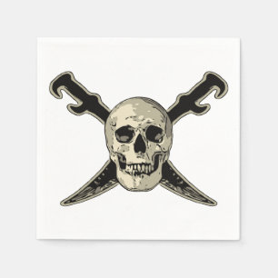 Pirate (Skull) - Weißer Standard Cocktail Papier N Serviette