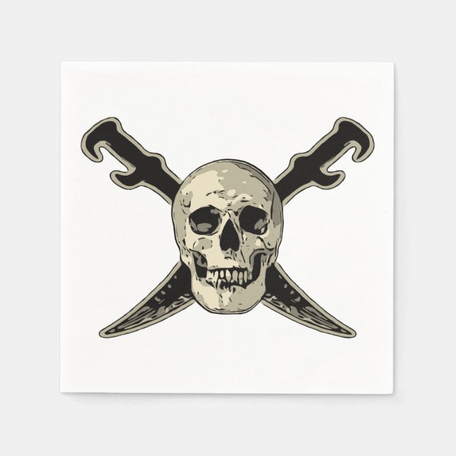 Pirate (Skull) - Weißer Standard Cocktail Papier N Serviette (Vorderseite)