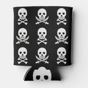 Pirate Skulls Crossbones Nahtloses Muster Dosenkühler