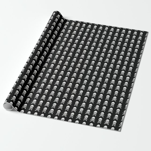 Pirate Skulls Crossbones Nahtloses Muster Geschenkpapier (Ungerollt)