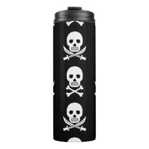 Pirate Skulls Crossbones Nahtloses Muster Thermosbecher