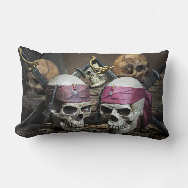 Pirate Skulls werfen Kissen (Vorderseite)