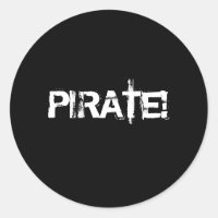 PIRATE! Slogan in grunge Schriftart. Schwarz und W