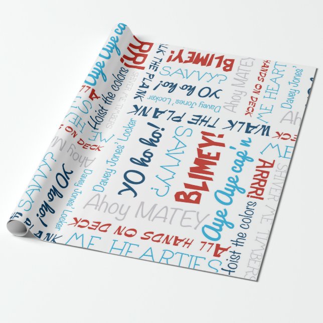 Pirate Slogan Party Pirate Wrapping Paper Geschenkpapier (Ungerollt)