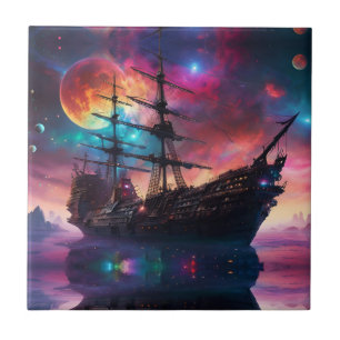 Pirate SpaceShip Landungen auf einem anderen Plane Fliese