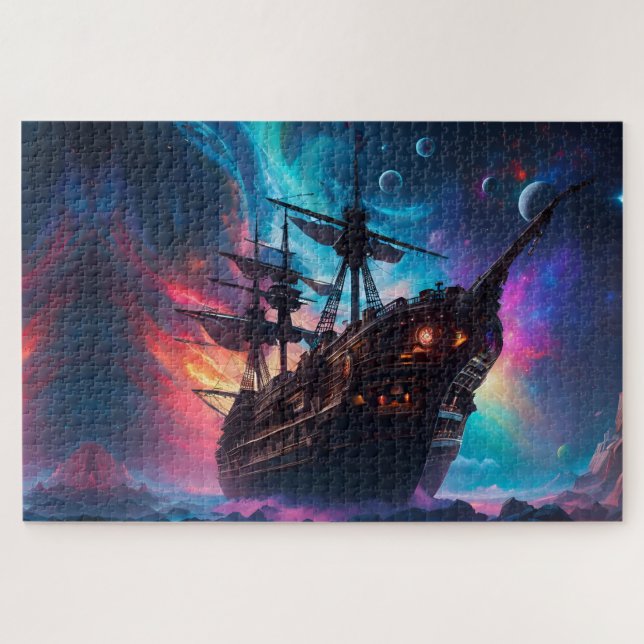 Pirate SpaceShip Landungen auf einem anderen Plane Puzzle (Horizontal)