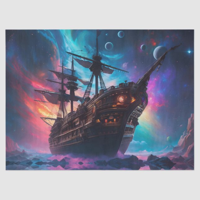 Pirate SpaceShip Landungen auf einem anderen Plane Seidenpapier (Vorderseite)