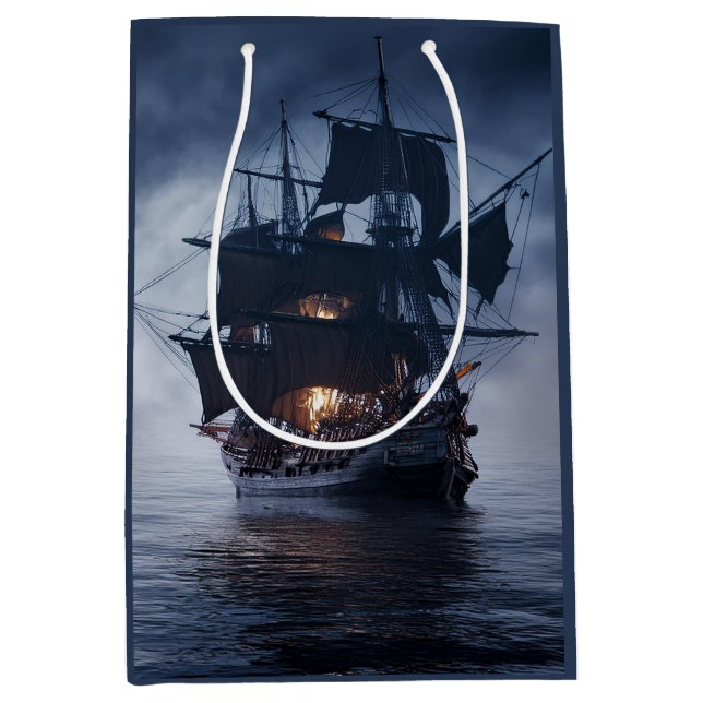 Pirate Spanish Galleon Schiff Mittlere Geschenktüte (Vorderseite)