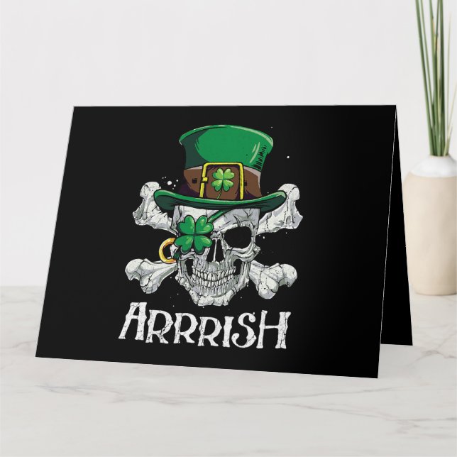 Pirate St Patricks Day Arrrish Leprechaun Männer Karte (Vorderseite)