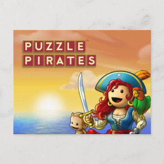 Pirate Sunset Postcard Postkarte