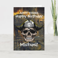 Pirate Swashbuckling Skull Birthday