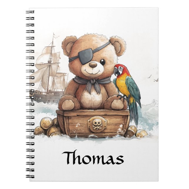 Pirate Teddy Bear Adventure - Customizable Notizblock (Vorderseite)