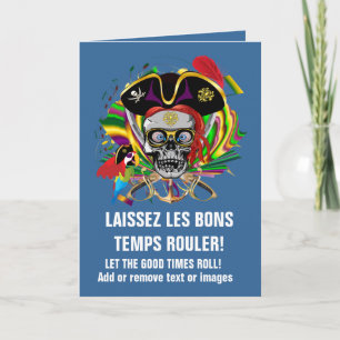 Pirate Template Mardi Gras Karte
